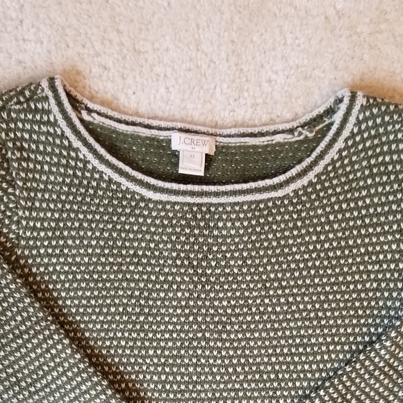 J Crew Green/White Wool Blend Sweater - XS - Picture 3 of 5